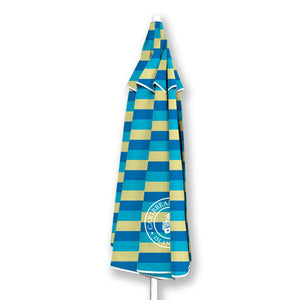 Wholesale Caribbean Joe Blue Yellow Stripe Vented Canopy UV Beach Umbrella