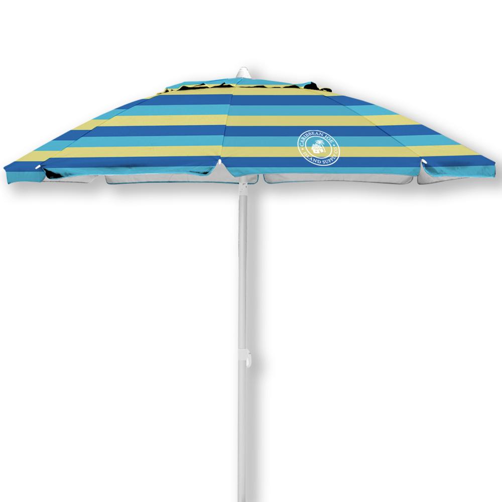 Wholesale Caribbean Joe Blue Yellow Stripe Vented Canopy UV Beach Umbrella