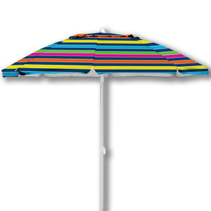 Wholesale Caribbean Joe Rainbow Stripe Vented Canopy UV Beach Umbrella