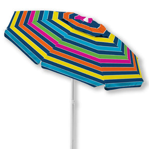 Wholesale Caribbean Joe Rainbow Stripe Vented Canopy UV Beach Umbrella