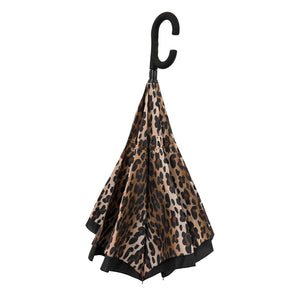 Wholesale Leopard Print ViceVersa Inverted Umbrella