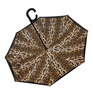Wholesale Leopard Print ViceVersa Inverted Umbrella