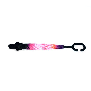 Wholesale Bright Pink Flower Double Layer Inverted Umbrella