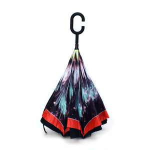 Wholesale Galaxy Flower Double Layer Inverted Umbrella