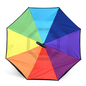 Wholesale Rainbow Double Layer Inverted Umbrella