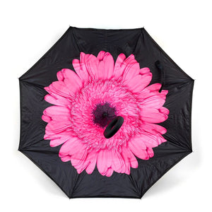 Wholesale Pink Rose Flower Double Layer Inverted Umbrella