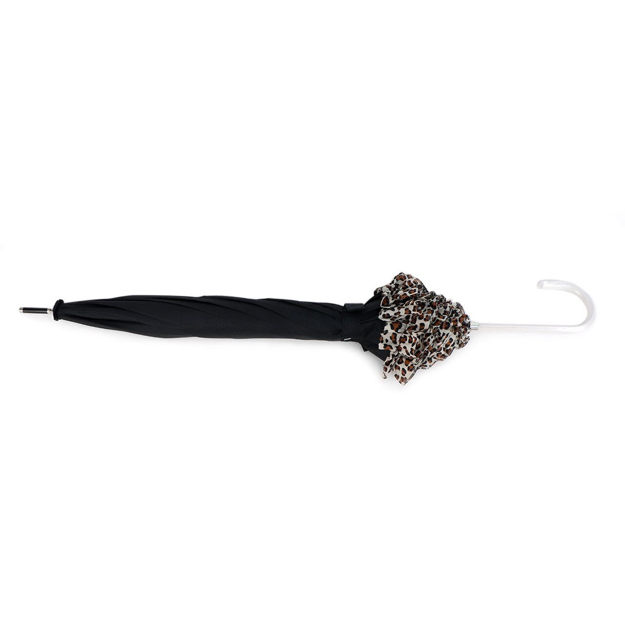 Wholesale Black Leopard Lace Hook Handle Parasol