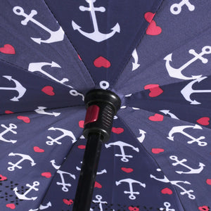 Wholesale Anchor Pattern Reverse Open Inverted Umbrella