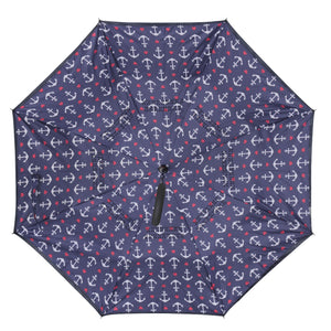 Wholesale Anchor Pattern Reverse Open Inverted Umbrella