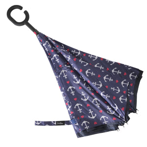 Wholesale Anchor Pattern Reverse Open Inverted Umbrella