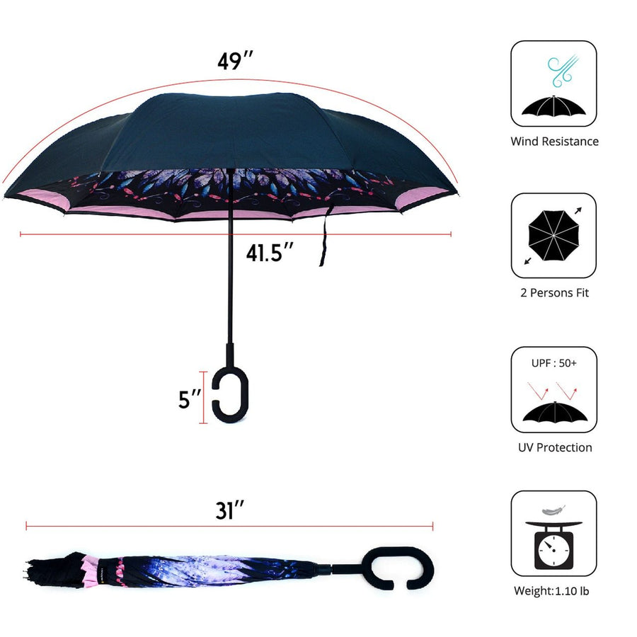 Wholesale Spring Feather Double Layer Inverted Umbrella