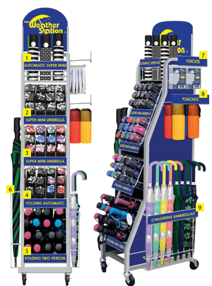 Wholesale Metal Display Rack with Umbrellas - 100 pcs