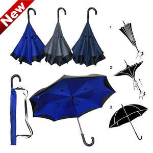 Wholesale Hook handle Reversed Umbrella