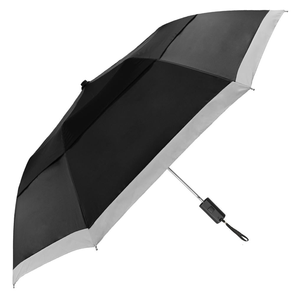 Wholesale Reflective Strip Vented Folding Umbrella