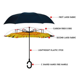 Wholesale Yellow Flower Double Layer Inverted Umbrella