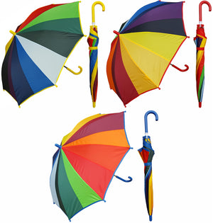 Wholesale Children's Hook Handle Rainbow Assorted Umbrella