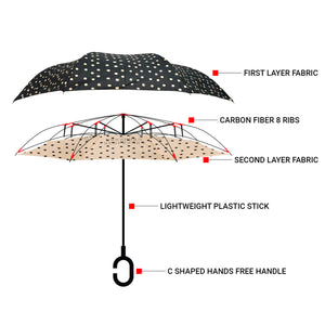 Wholesale Polka Dot Reverse Open Inverted Umbrella