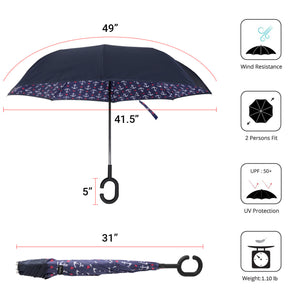 Wholesale Anchor Pattern Reverse Open Inverted Umbrella