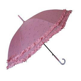 Wholesale Pink umbrella with double ruffles
